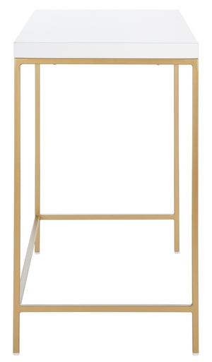 Safavieh Cass Desk - Modern Minimalist White & Gold Accent Table For Stylish Home Offices And Workspaces DSK5015A