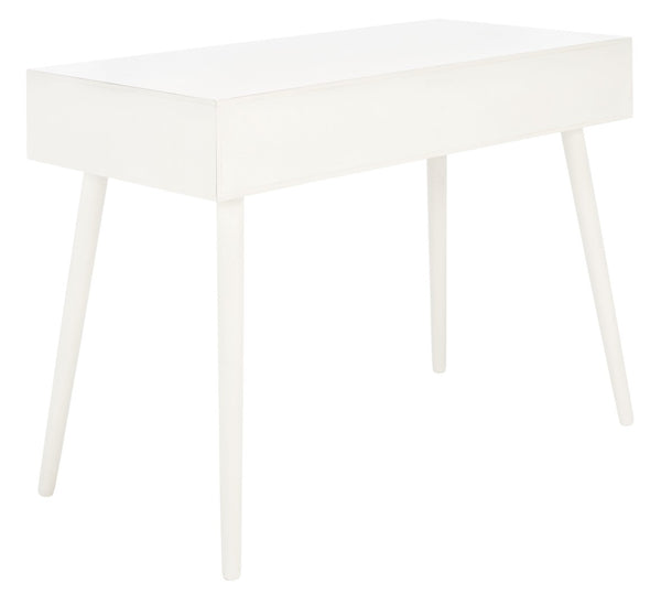 Safavieh Remy Mid-Century Modern Writing Desk With Storage Drawer & Distressed White Finish For Home Office DSK5700A