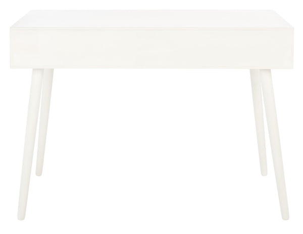 Safavieh Remy Mid-Century Modern Writing Desk With Storage Drawer & Distressed White Finish For Home Office DSK5700A