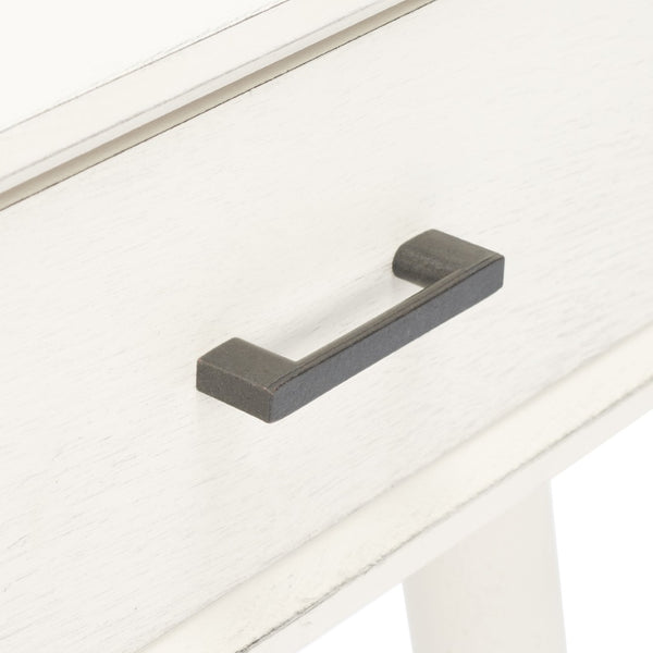 Safavieh Remy Mid-Century Modern Writing Desk With Storage Drawer & Distressed White Finish For Home Office DSK5700A