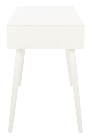 Safavieh Remy Mid-Century Modern Writing Desk With Storage Drawer & Distressed White Finish For Home Office DSK5700A