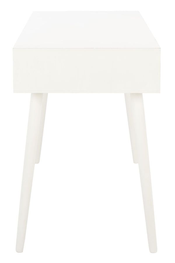 Safavieh Remy Mid-Century Modern Writing Desk With Storage Drawer & Distressed White Finish For Home Office DSK5700A