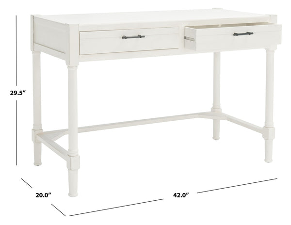 Safavieh Filbert Writing Desk - Timeless Elegance With Open-Frame Design, Practical Storage & Classic Detailing Distressed White DSK5701A