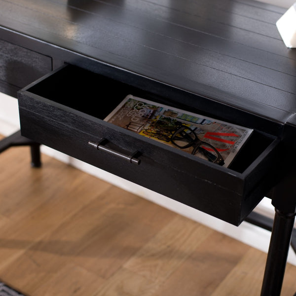 Safavieh Filbert Writing Desk - Timeless Elegance With Open-Frame Design, Practical Storage & Classic Detailing Black DSK5701B