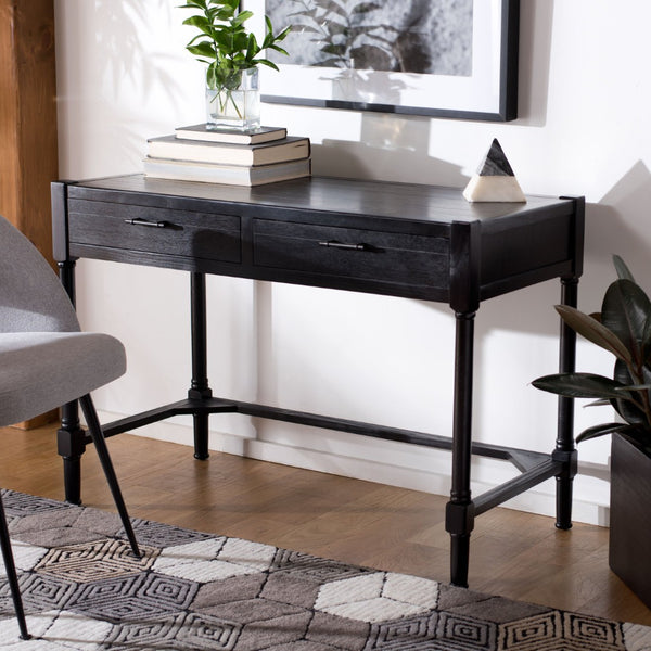 Safavieh Filbert Writing Desk - Timeless Elegance With Open-Frame Design, Practical Storage & Classic Detailing Black DSK5701B