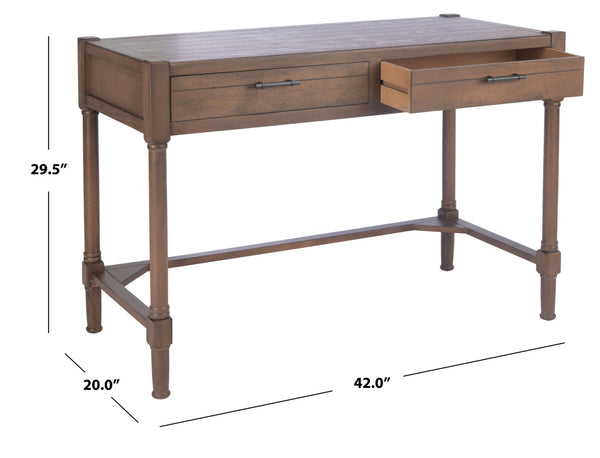Safavieh Filbert Writing Desk - Timeless Elegance With Open-Frame Design, Practical Storage & Classic Detailing Brown DSK5701C