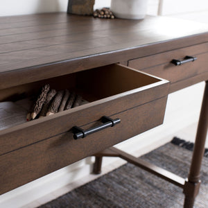 Safavieh Filbert Writing Desk - Timeless Elegance With Open-Frame Design, Practical Storage & Classic Detailing Brown DSK5701C