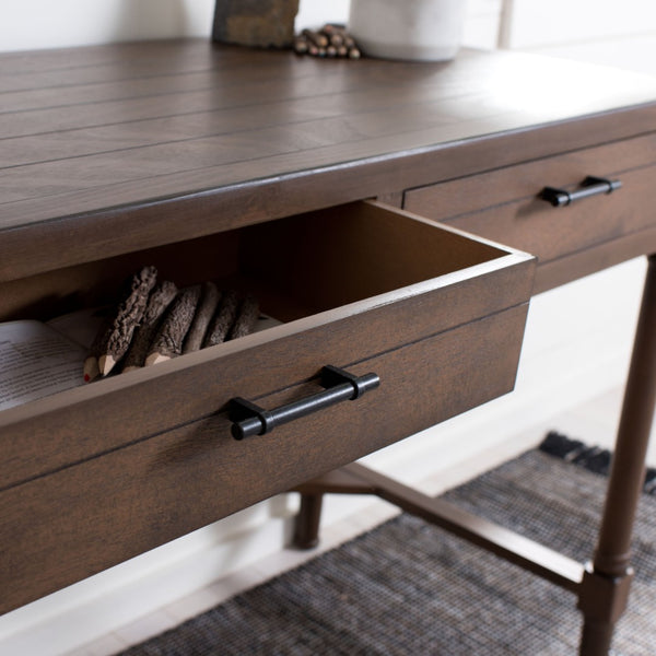 Safavieh Filbert Writing Desk - Timeless Elegance With Open-Frame Design, Practical Storage & Classic Detailing Brown DSK5701C