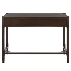 Filbert Writing Desk With Carved Accents And Two Drawers, Space-Saving Open-Frame Desk For Home Office