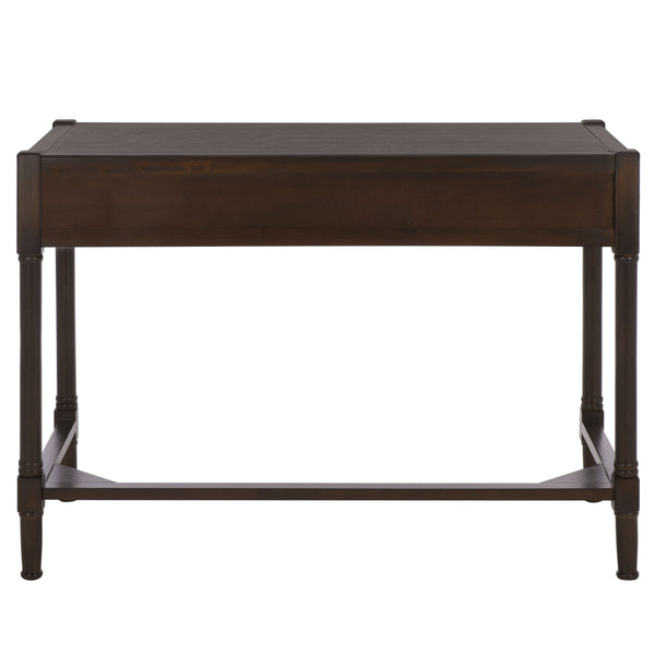 Filbert Writing Desk With Carved Accents And Two Drawers, Space-Saving Open-Frame Desk For Home Office