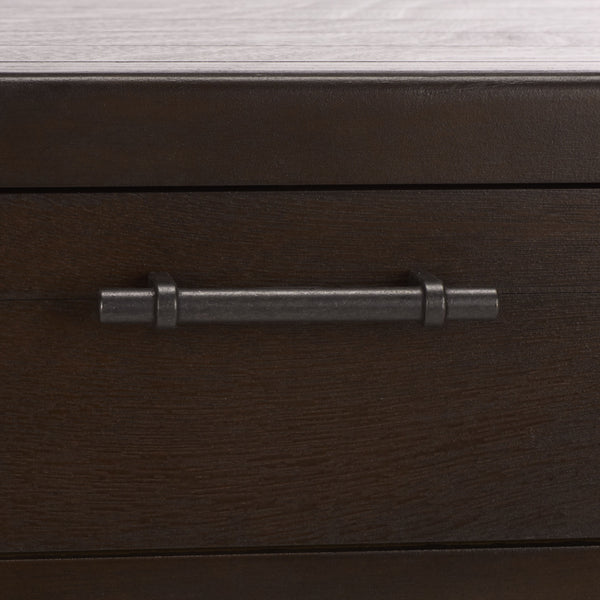 Filbert Writing Desk With Carved Accents And Two Drawers, Space-Saving Open-Frame Desk For Home Office