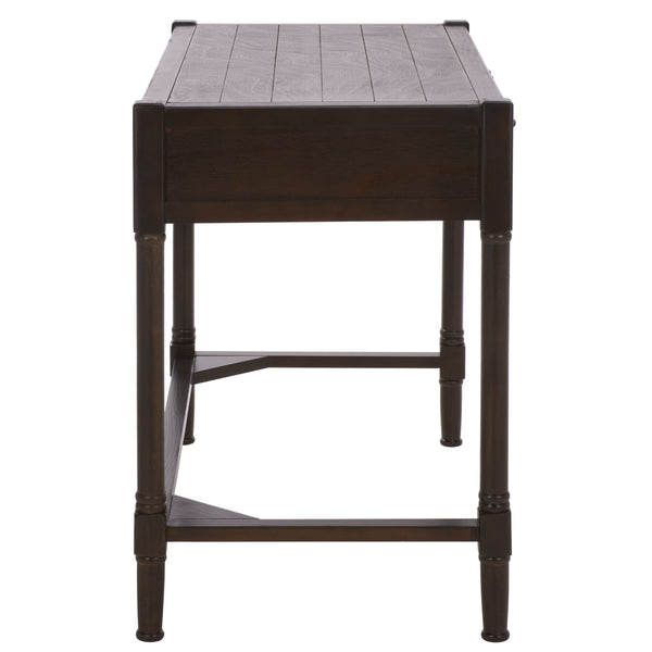 Filbert Writing Desk With Carved Accents And Two Drawers, Space-Saving Open-Frame Desk For Home Office