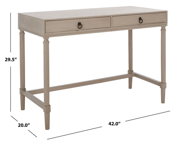 Safavieh Rhyne 2 Drawer Desk Taupe DSK5702C