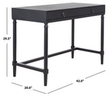 Safavieh Rhyne 2 Drawer Desk Black DSK5702D