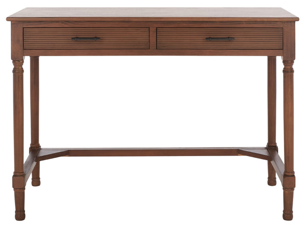 Safavieh Layce Timeless Farmhouse 2-Drawer Desk For Home Office - Stylish Storage & Versatile Functionality Brown DSK5704C