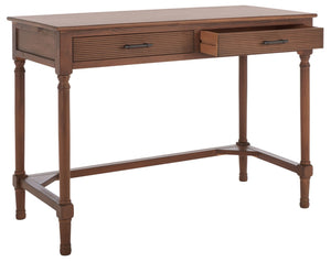 Safavieh Layce Timeless Farmhouse 2-Drawer Desk For Home Office - Stylish Storage & Versatile Functionality Brown DSK5704C