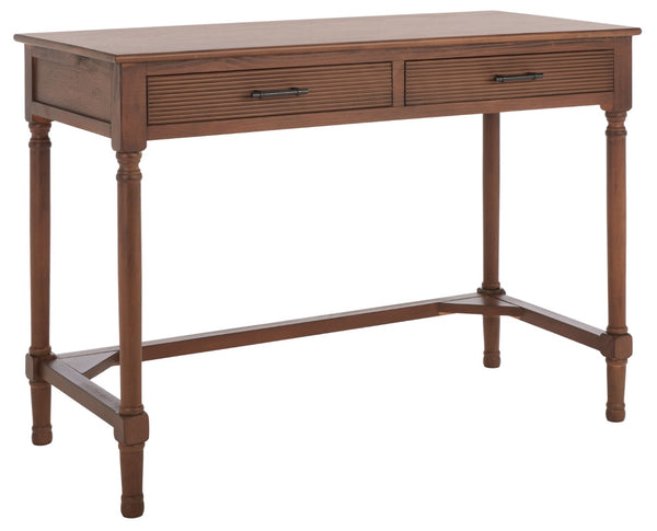 Safavieh Layce Timeless Farmhouse 2-Drawer Desk For Home Office - Stylish Storage & Versatile Functionality Brown DSK5704C
