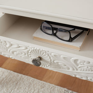 Safavieh Ryleigh 2 Drawer Desk - Timeless Old World Charm Meets Modern Functionality For Your Workspace Distressed White DSK5706A