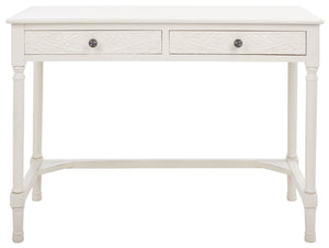 Safavieh Ryleigh 2 Drawer Desk - Timeless Old World Charm Meets Modern Functionality For Your Workspace Distressed White DSK5706A