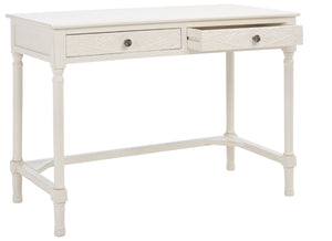 Safavieh Ryleigh 2 Drawer Desk - Timeless Old World Charm Meets Modern Functionality For Your Workspace Distressed White DSK5706A