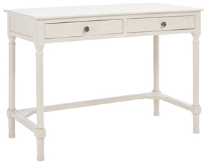 Safavieh Ryleigh 2 Drawer Desk - Timeless Old World Charm Meets Modern Functionality For Your Workspace Distressed White DSK5706A