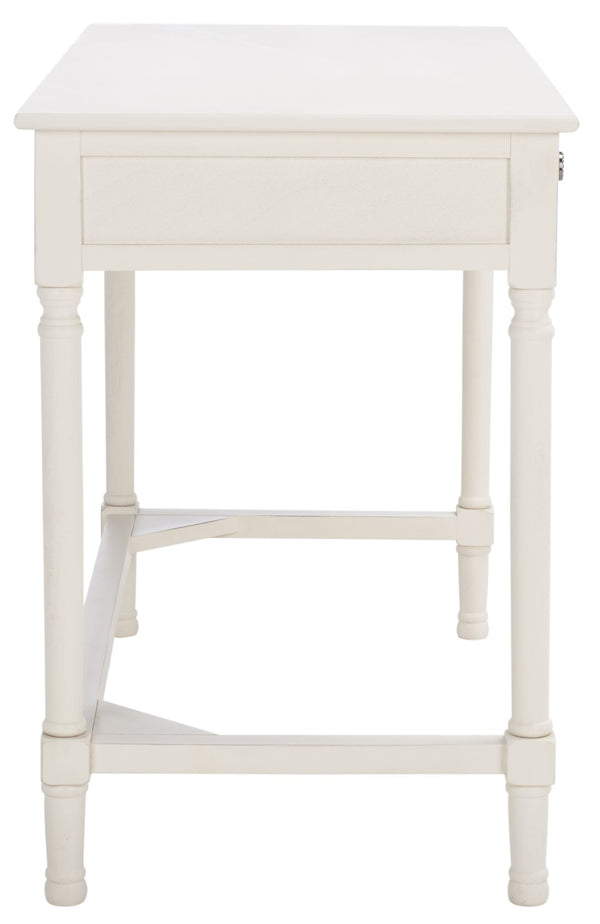Safavieh Ryleigh 2 Drawer Desk - Timeless Old World Charm Meets Modern Functionality For Your Workspace Distressed White DSK5706A