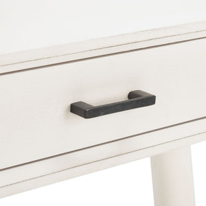 Safavieh O'Dwyer 2 Drawer Desk - Retro-Inspired Workspace With Stiletto Legs & Ample Storage For Home Office Distressed White DSK5708A