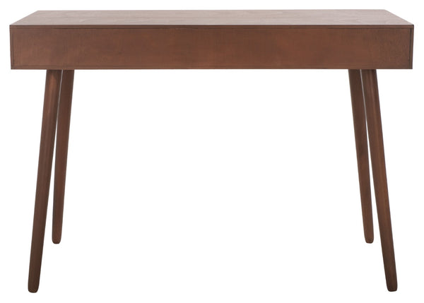 Safavieh O'Dwyer 2 Drawer Desk - Retro-Inspired Workspace With Stiletto Legs & Ample Storage For Home Office Brown DSK5708C