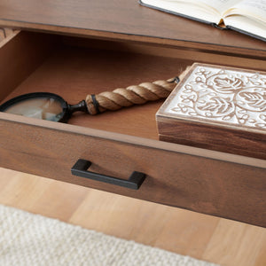 Safavieh O'Dwyer 2 Drawer Desk - Retro-Inspired Workspace With Stiletto Legs & Ample Storage For Home Office Brown DSK5708C