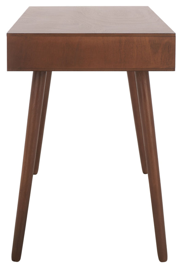 Safavieh O'Dwyer 2 Drawer Desk - Retro-Inspired Workspace With Stiletto Legs & Ample Storage For Home Office Brown DSK5708C
