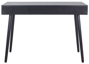 Safavieh O'Dwyer 2 Drawer Desk - Retro-Inspired Workspace With Stiletto Legs & Ample Storage For Home Office Black DSK5708D