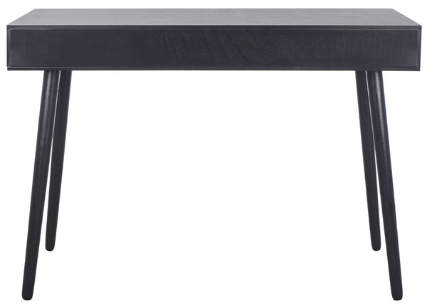 Safavieh O'Dwyer 2 Drawer Desk - Retro-Inspired Workspace With Stiletto Legs & Ample Storage For Home Office Black DSK5708D