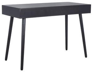 Safavieh O'Dwyer 2 Drawer Desk - Retro-Inspired Workspace With Stiletto Legs & Ample Storage For Home Office Black DSK5708D