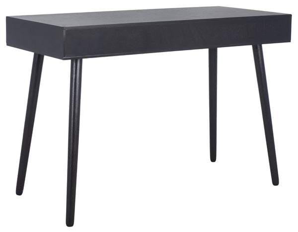 Safavieh O'Dwyer 2 Drawer Desk - Retro-Inspired Workspace With Stiletto Legs & Ample Storage For Home Office Black DSK5708D
