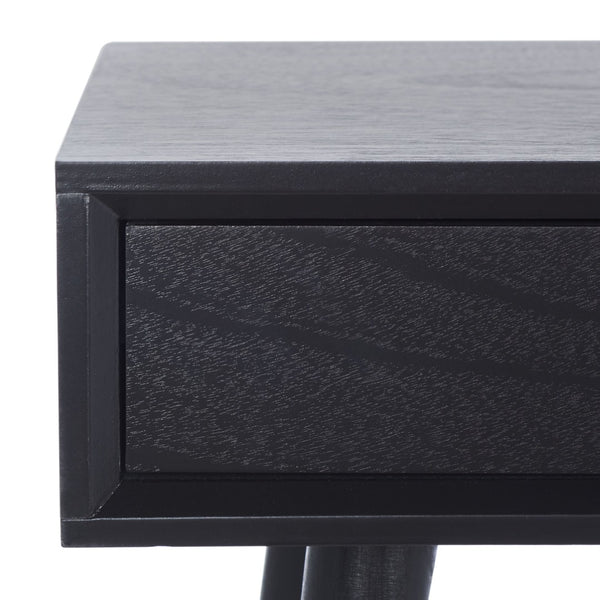 Safavieh O'Dwyer 2 Drawer Desk - Retro-Inspired Workspace With Stiletto Legs & Ample Storage For Home Office Black DSK5708D