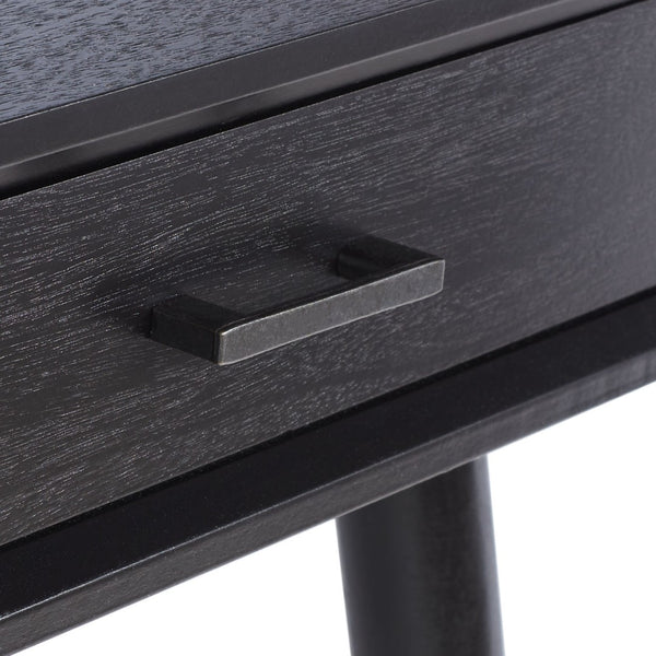 Safavieh O'Dwyer 2 Drawer Desk - Retro-Inspired Workspace With Stiletto Legs & Ample Storage For Home Office Black DSK5708D