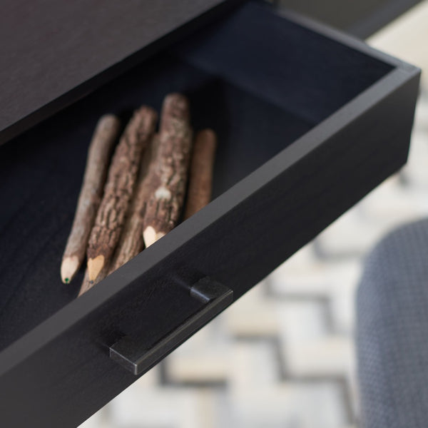Safavieh O'Dwyer 2 Drawer Desk - Retro-Inspired Workspace With Stiletto Legs & Ample Storage For Home Office Black DSK5708D