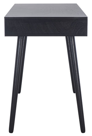 Safavieh O'Dwyer 2 Drawer Desk - Retro-Inspired Workspace With Stiletto Legs & Ample Storage For Home Office Black DSK5708D