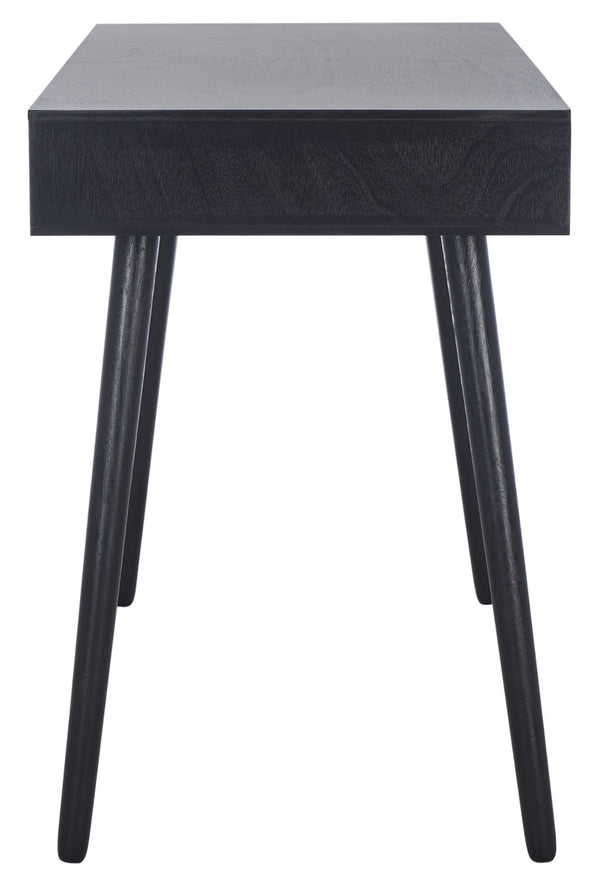 Safavieh O'Dwyer 2 Drawer Desk - Retro-Inspired Workspace With Stiletto Legs & Ample Storage For Home Office Black DSK5708D