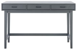 Safavieh Hawthorn 3 Drawer Desk - Mid-Century Modern Workspace With Stylish Storage For Productivity Boost Distressed Grey DSK5709B