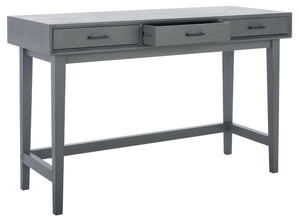 Safavieh Hawthorn 3 Drawer Desk - Mid-Century Modern Workspace With Stylish Storage For Productivity Boost Distressed Grey DSK5709B