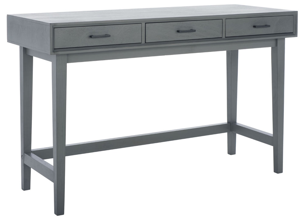 Safavieh Hawthorn 3 Drawer Desk - Mid-Century Modern Workspace With Stylish Storage For Productivity Boost Distressed Grey DSK5709B