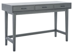 Safavieh Hawthorn 3 Drawer Desk - Mid-Century Modern Workspace With Stylish Storage For Productivity Boost Distressed Grey DSK5709B