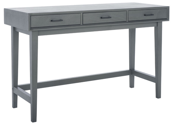 Safavieh Hawthorn 3 Drawer Desk - Mid-Century Modern Workspace With Stylish Storage For Productivity Boost Distressed Grey DSK5709B