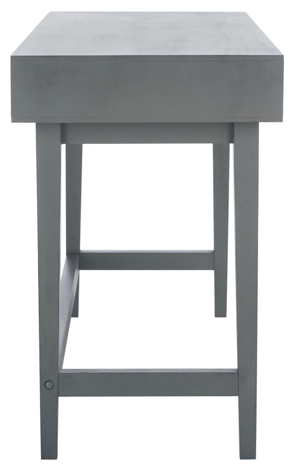 Safavieh Hawthorn 3 Drawer Desk - Mid-Century Modern Workspace With Stylish Storage For Productivity Boost Distressed Grey DSK5709B