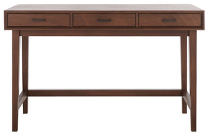 Safavieh Hawthorn 3 Drawer Desk - Mid-Century Modern Workspace With Stylish Storage For Productivity Boost Brown DSK5709C