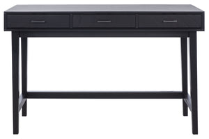 Safavieh Hawthorn 3 Drawer Desk - Mid-Century Modern Workspace With Stylish Storage For Productivity Boost Black DSK5709D