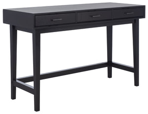 Safavieh Hawthorn 3 Drawer Desk - Mid-Century Modern Workspace With Stylish Storage For Productivity Boost Black DSK5709D