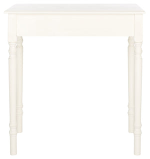 Safavieh Arina Classic One-Drawer Desk With Elegant Turned Legs, Ideal For Small Spaces And Stylish Workspaces Distressed White DSK5710A
