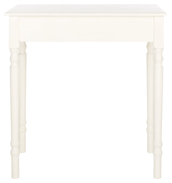 Safavieh Arina Classic One-Drawer Desk With Elegant Turned Legs, Ideal For Small Spaces And Stylish Workspaces Distressed White DSK5710A